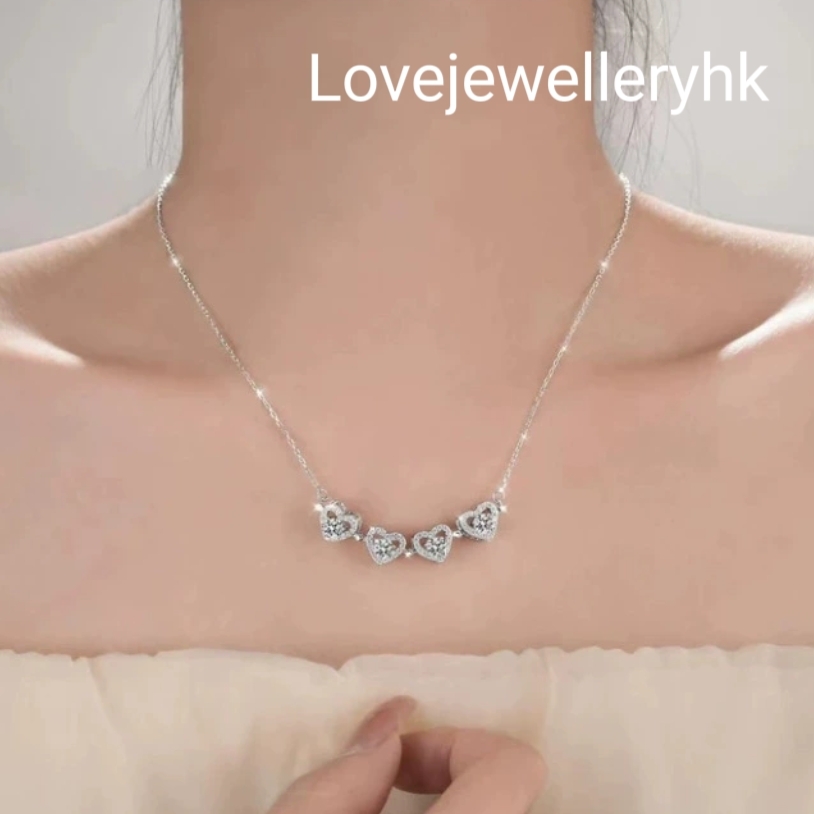 兩戴莫桑鑽四葉草頸鏈    N1.2C018