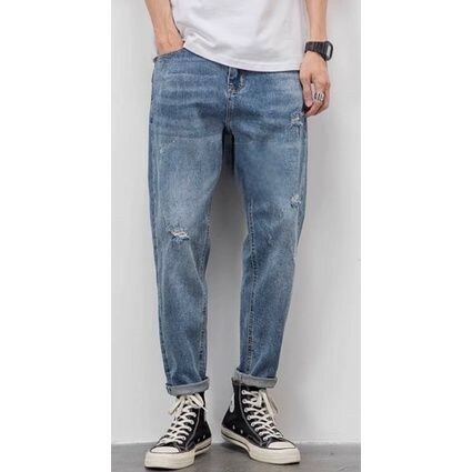 韓國多碼高腰直筒牛仔寬褲 休閒褲 黑牛仔褲 長褲女裝 丹寧 直筒 顯瘦 韓版 藍牛仔褲 灰牛仔