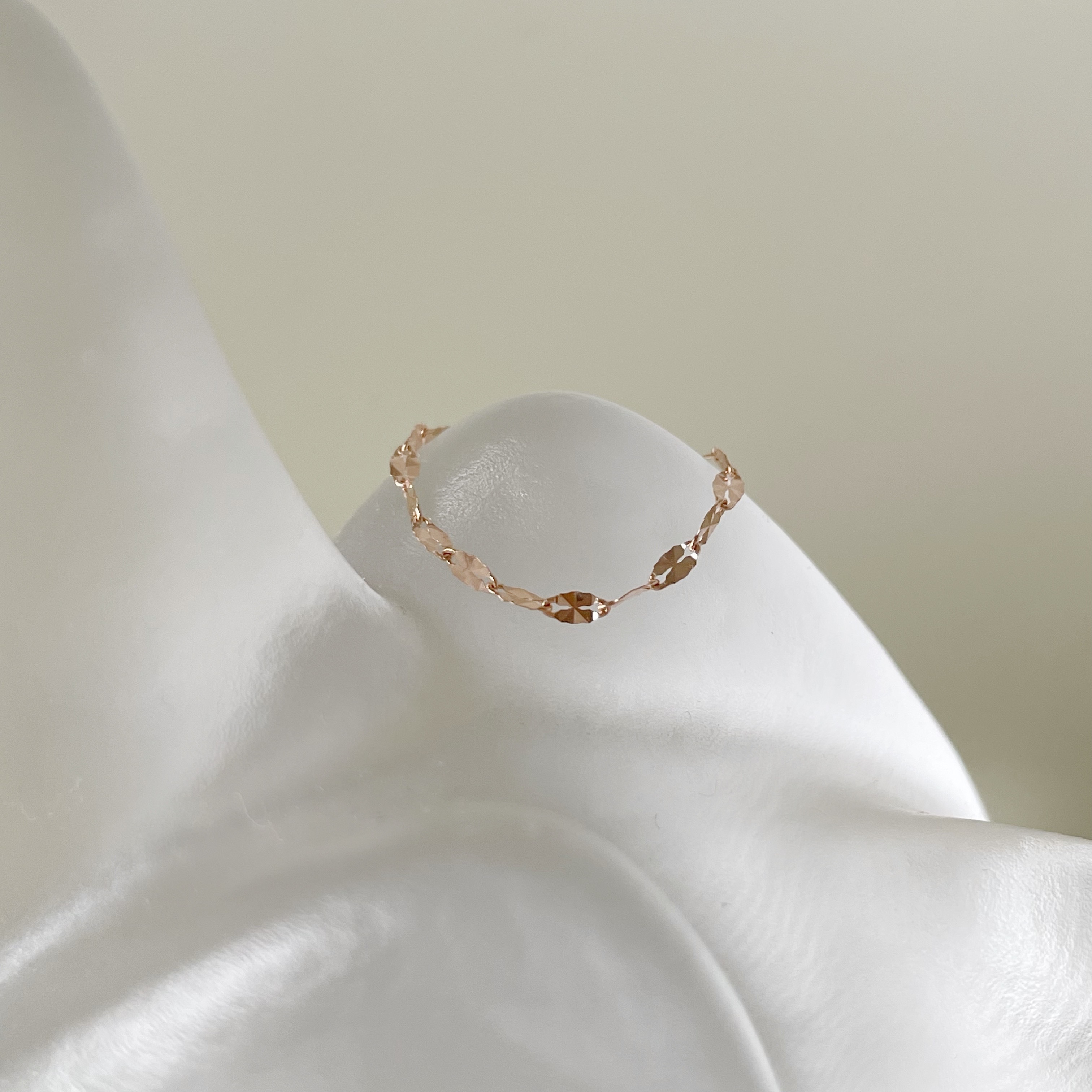 14k切花金片鍊戒