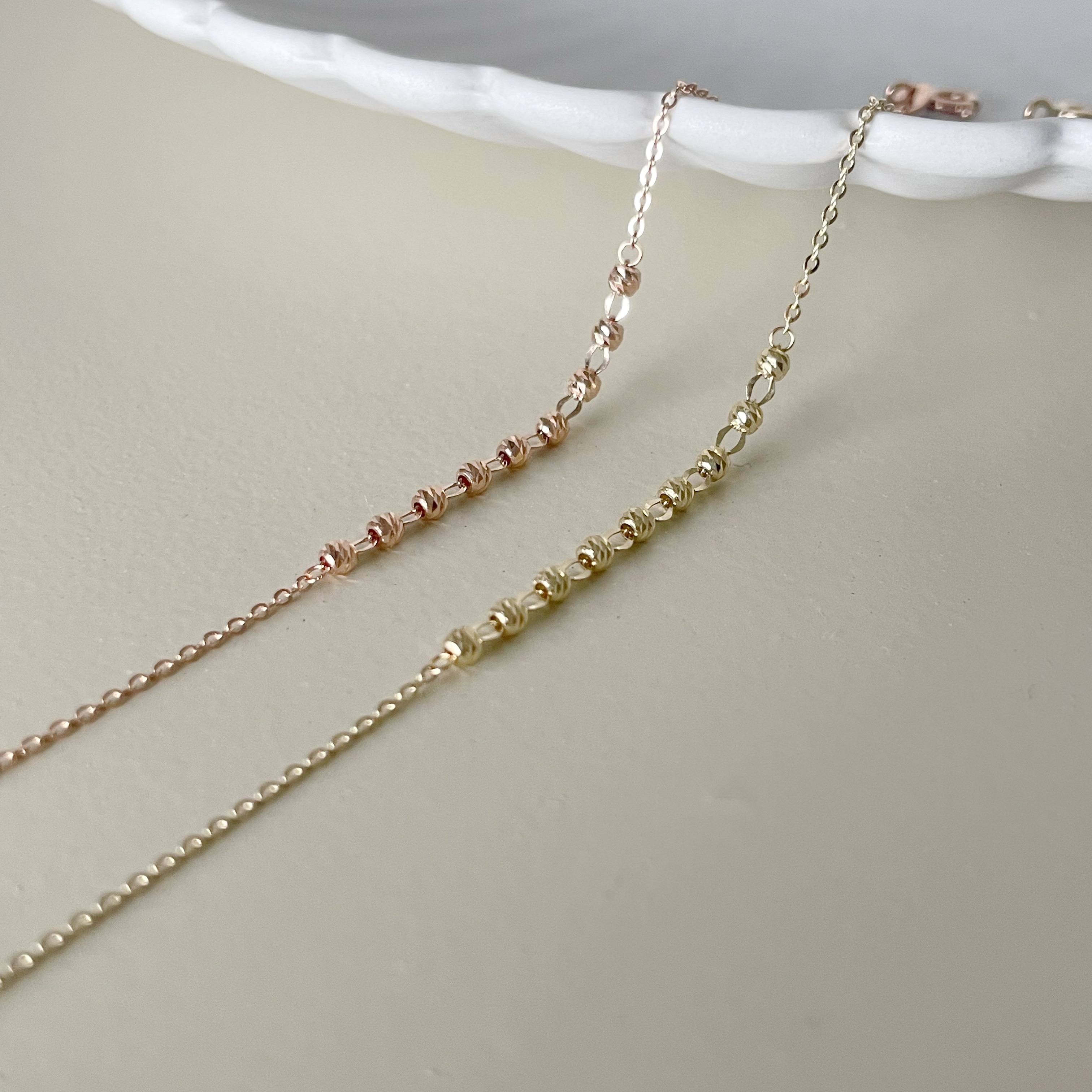 14k glitter cutting ball 手鍊