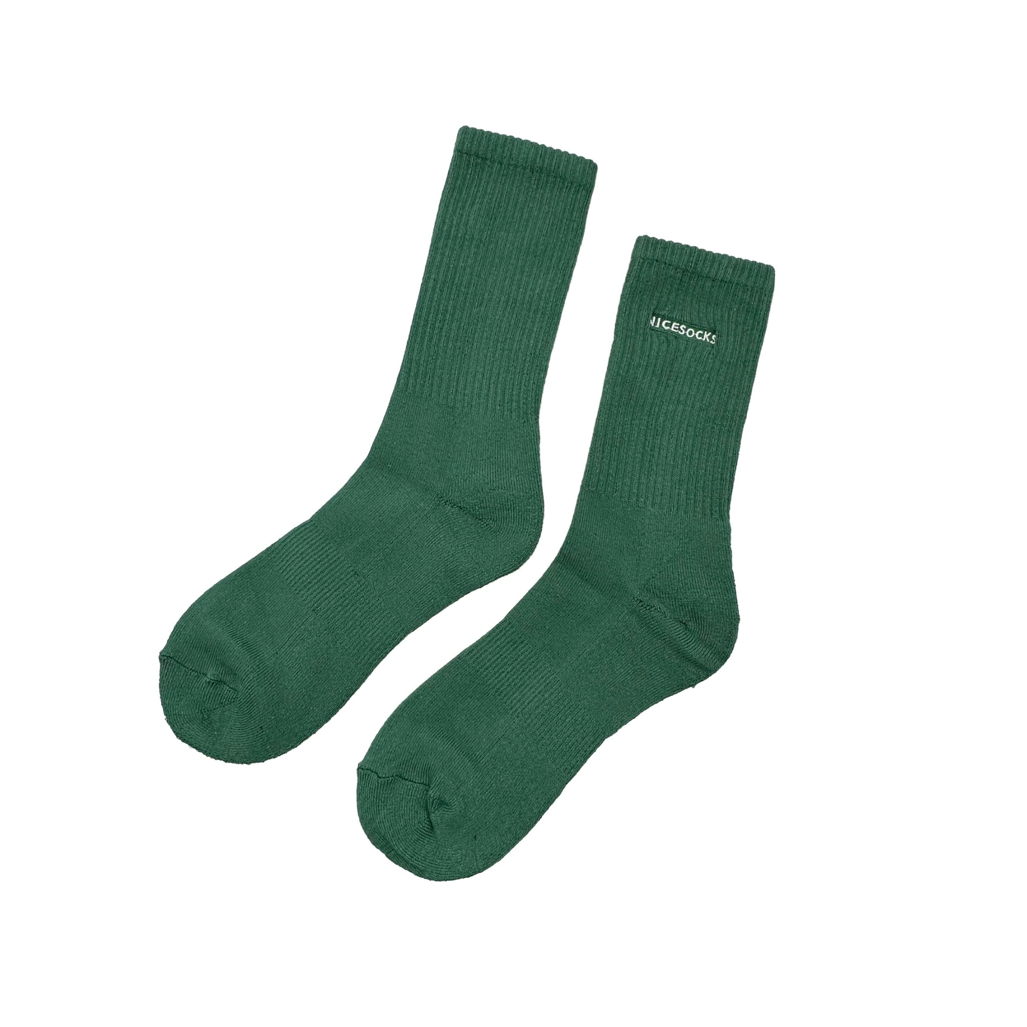 NICESOCKS 電繡字長襪-綠