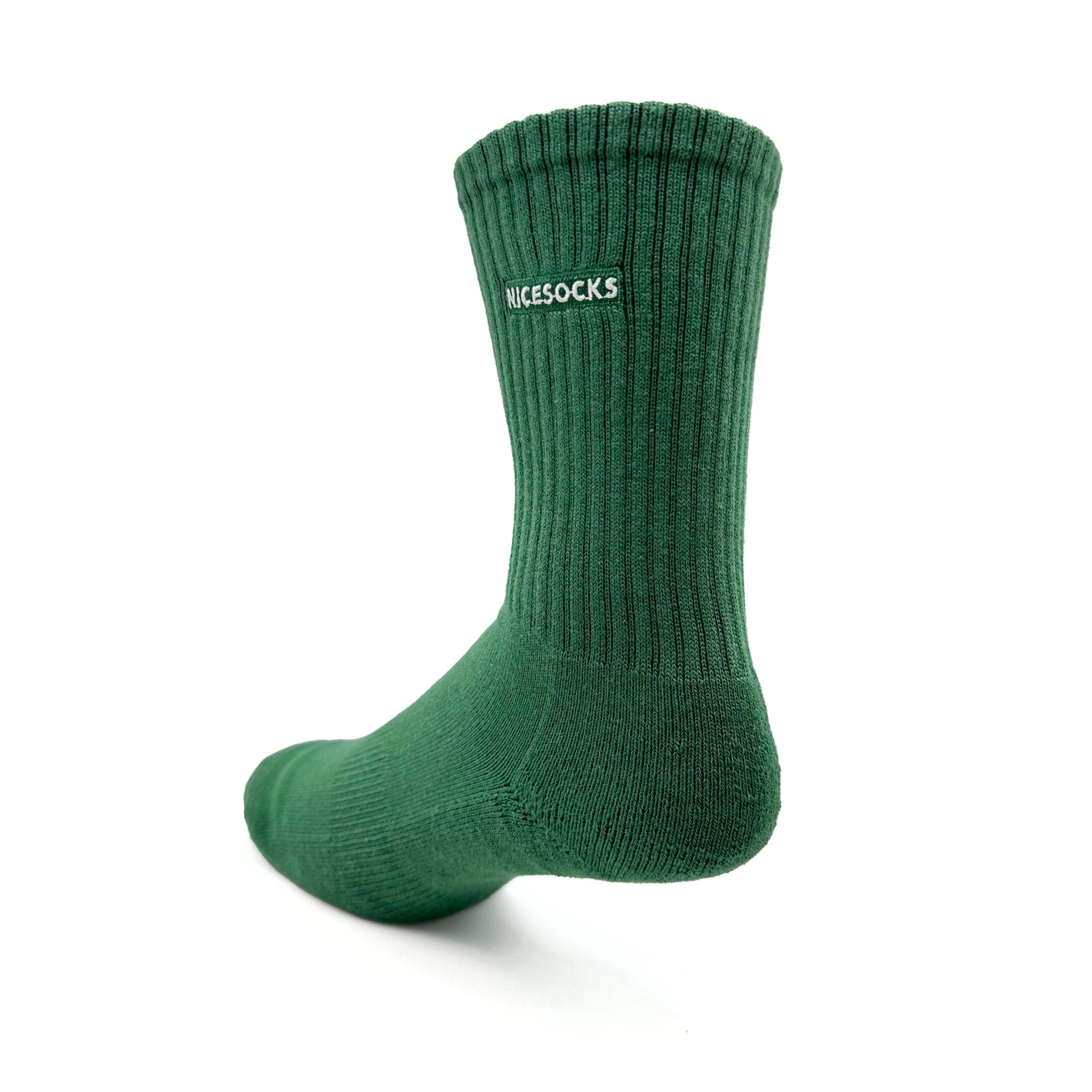 NICESOCKS 電繡字長襪-綠