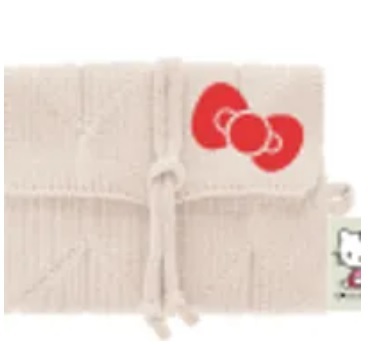 [S] JOSEPH AND STACEYLUCKY PLEATS KNIT CARD WALLET HELLO KITTY,VANILLA, 0JSO5WT40201F (SJS16)