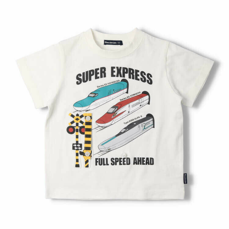 Moujonjon 新幹線列車機械道口短袖 Tee - 白色