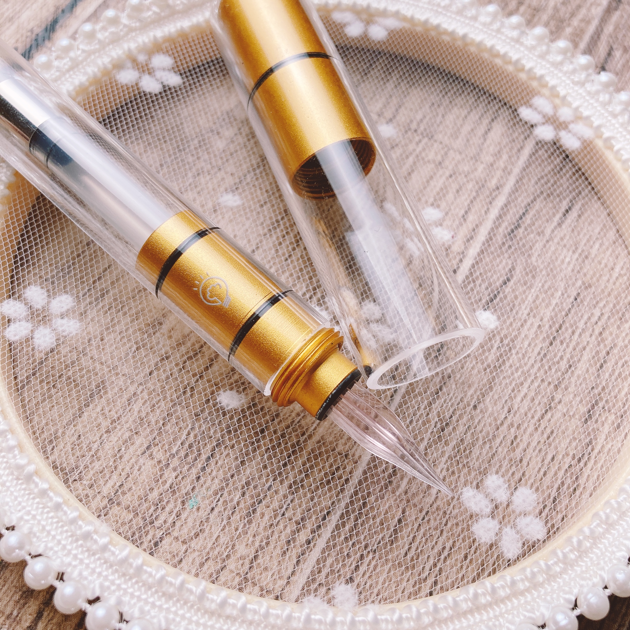 嗨賴 x 森作所｜水晶透明軸 吸墨式 玻璃筆 ⎯ 嗨賴經典金