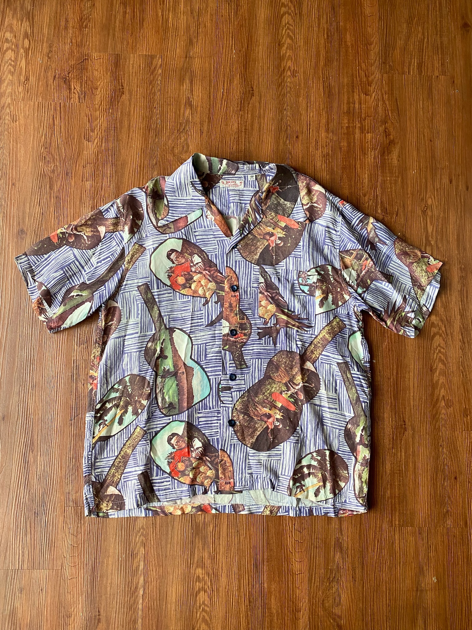 Vintage SUN SURF aloha shirts/ SUN SURF 東洋 和柄夏威夷襯衫-漂流吉他
