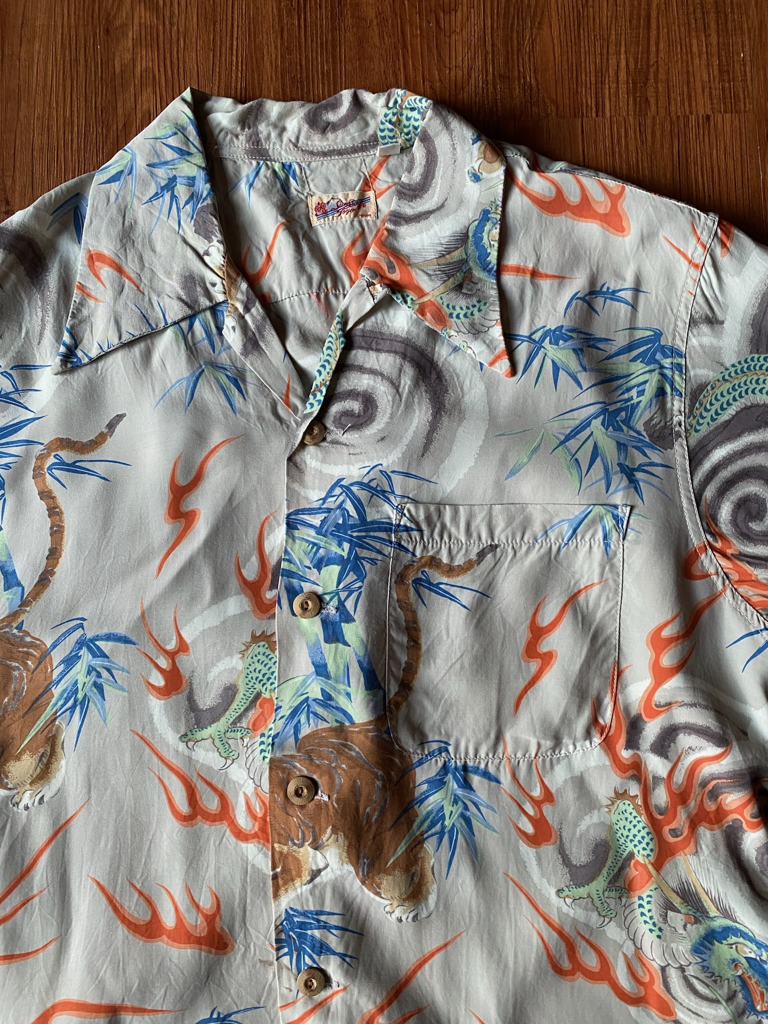 Vintage SUN SURF aloha shirts/ SUN SURF 東洋 和柄夏威夷襯衫-龍與虎