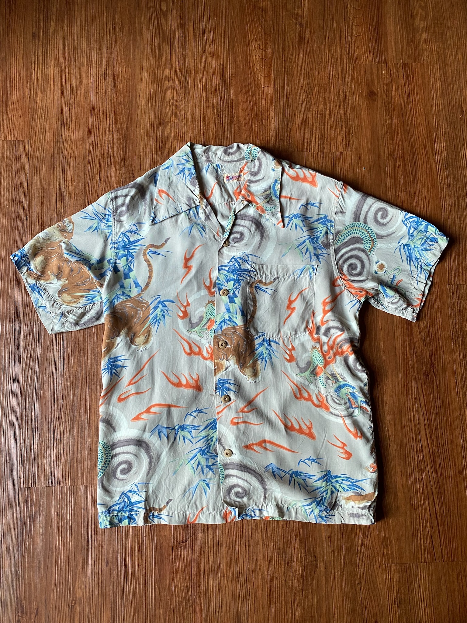 Vintage SUN SURF aloha shirts/ SUN SURF 東洋 和柄夏威夷襯衫-龍與虎