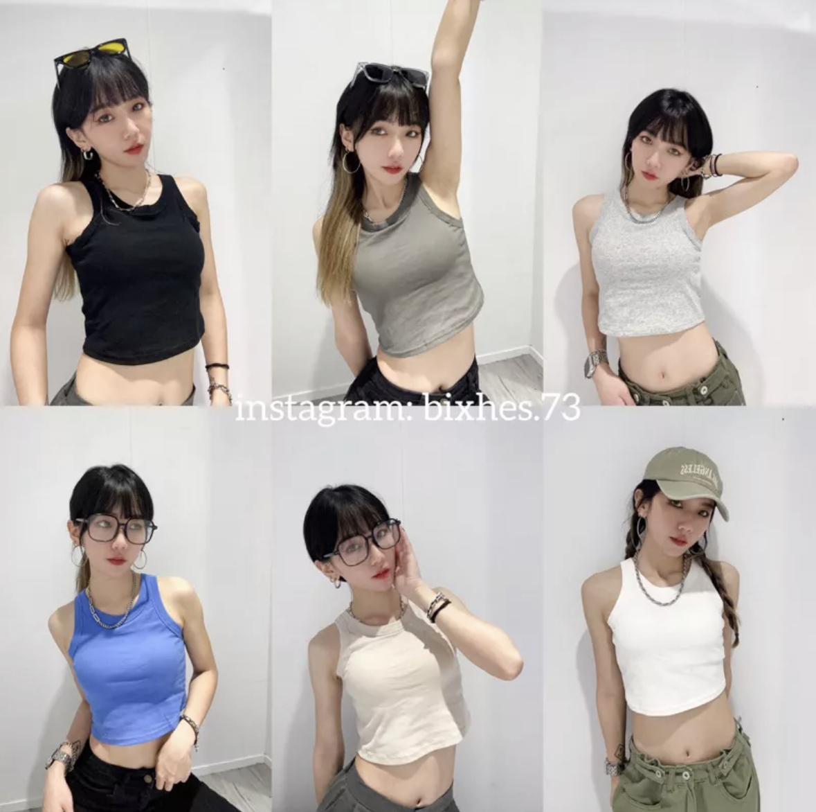 基礎六色帶墊背心(C00010)