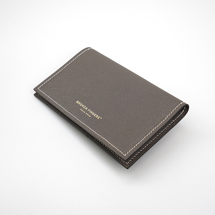 Medium Wallet 【 Smoky Dark Grey 】Italian Goatskin Wallet