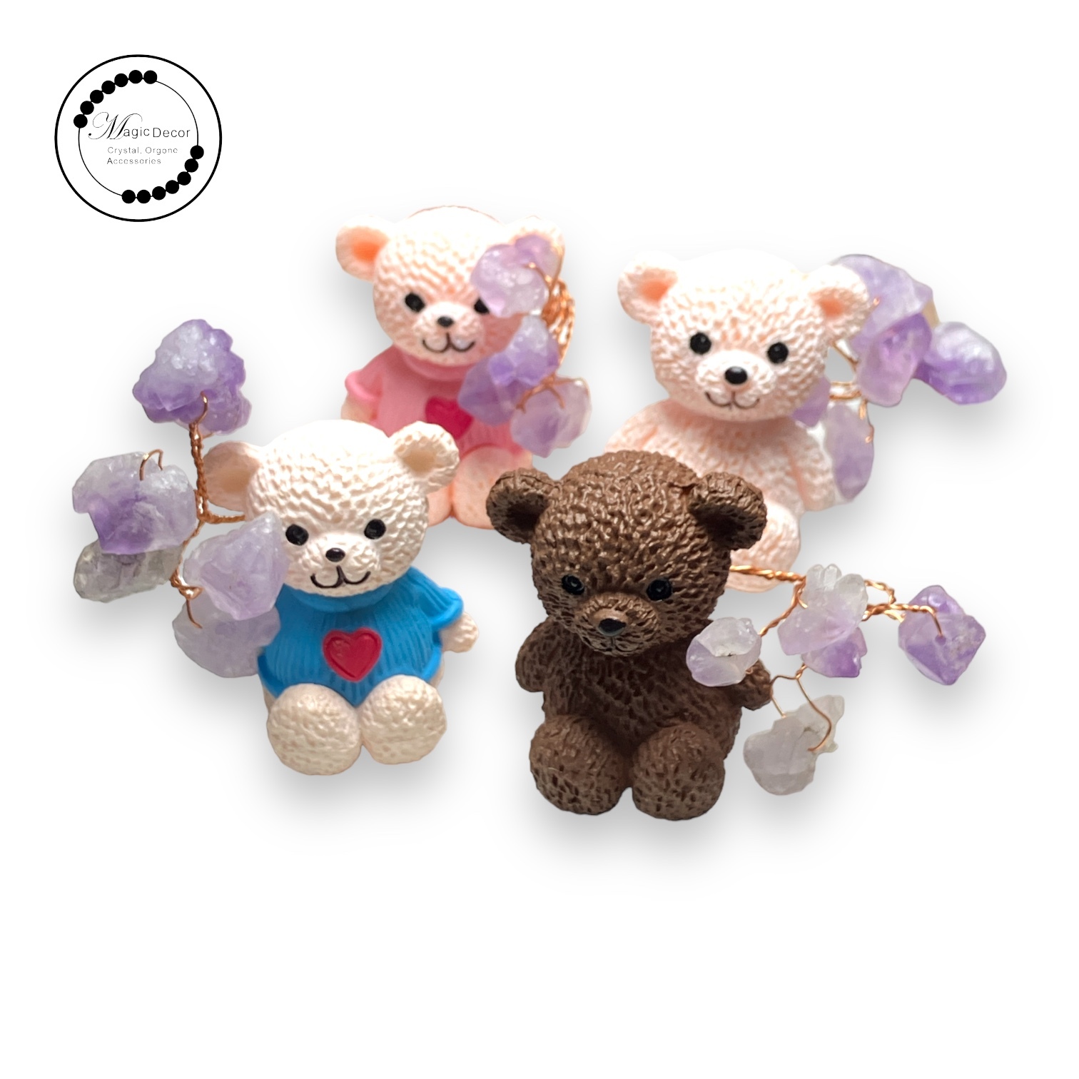 251001 - G1 情人紫晶樹熊仔擺件1包2對