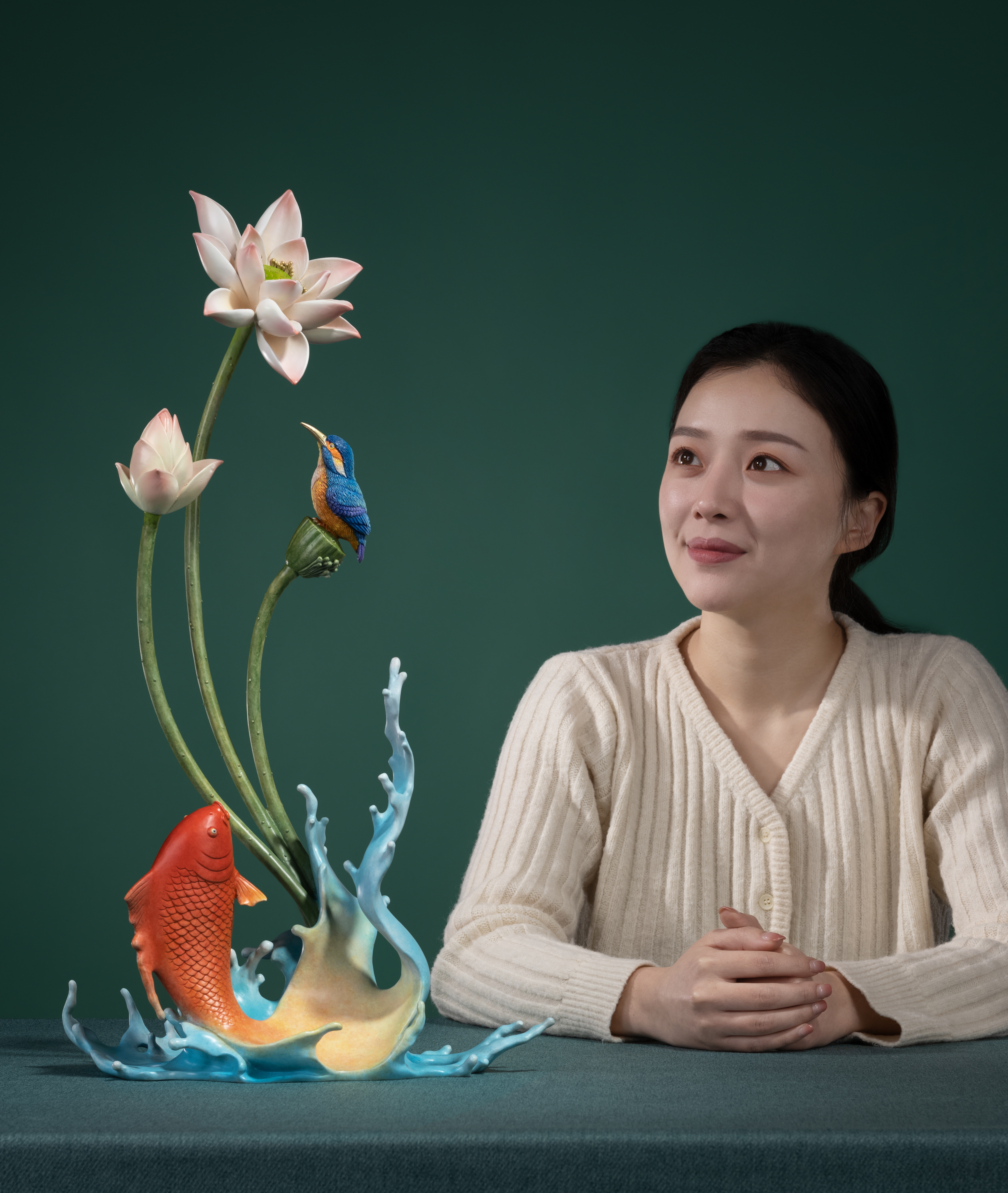 連年有餘(荷花錦鯉翠鳥)◇已停產◇