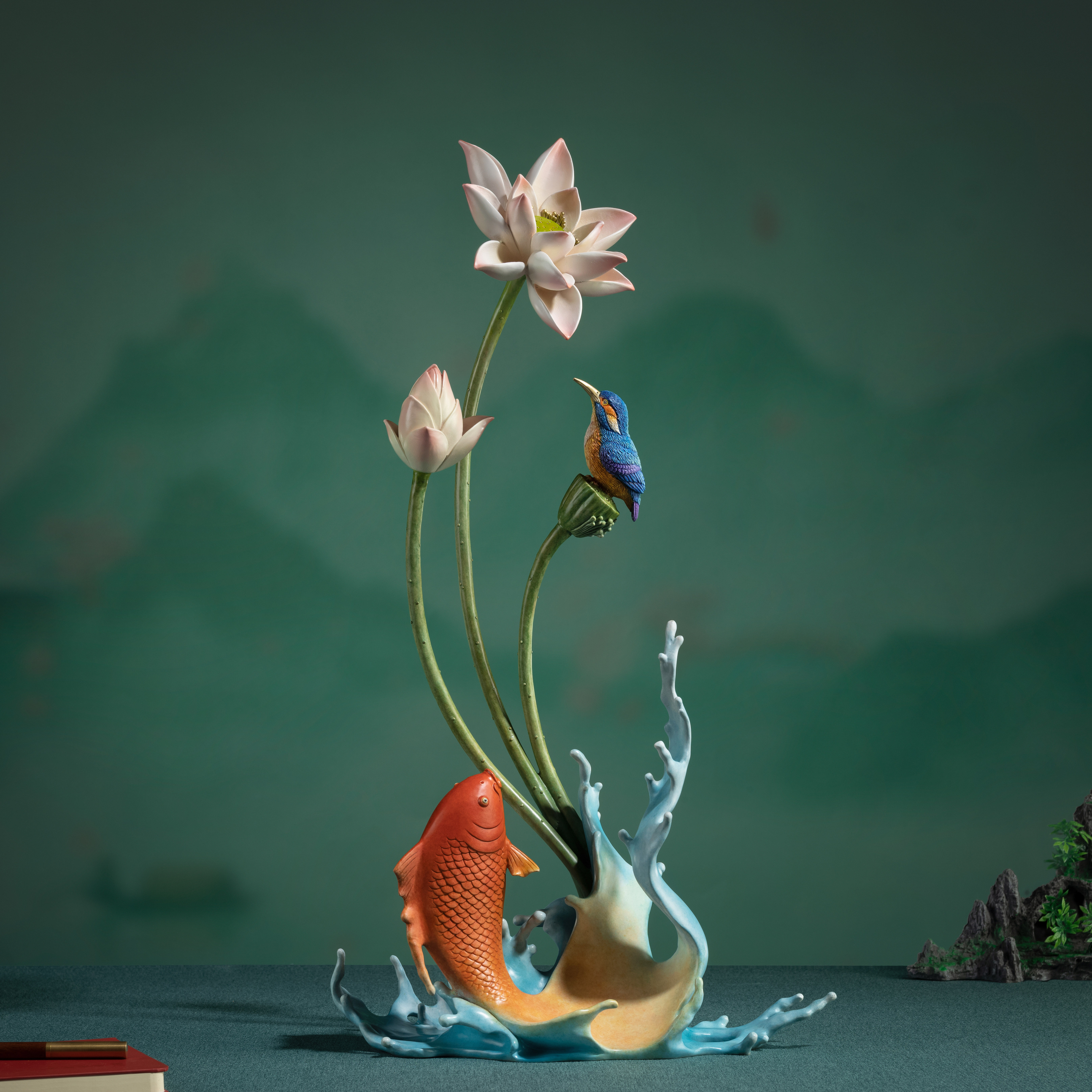 連年有餘(荷花錦鯉翠鳥)◇已停產◇