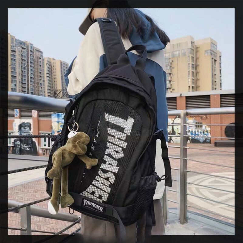 THRASHER限定火焰大旅行雙肩包 後背包 背包