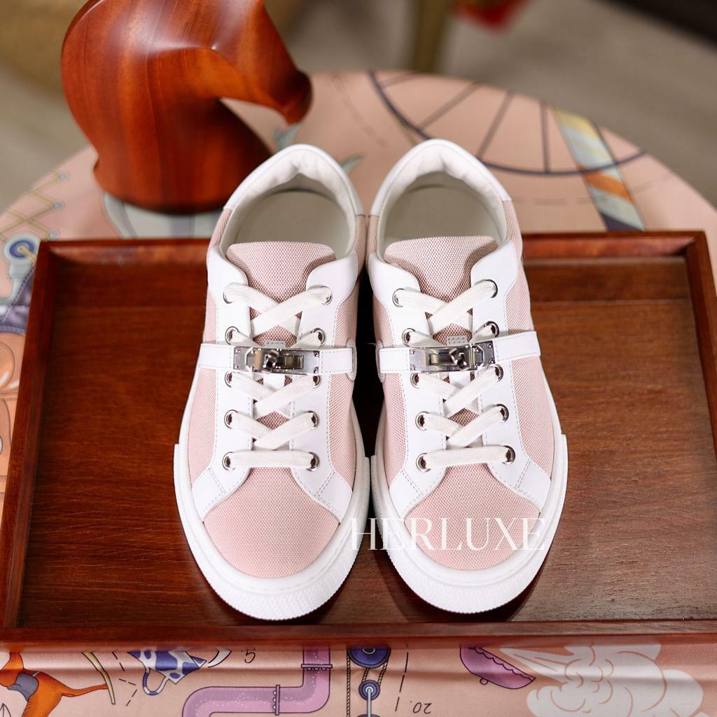 Calfskin canvas Day sneaker framboise white (可預訂size)