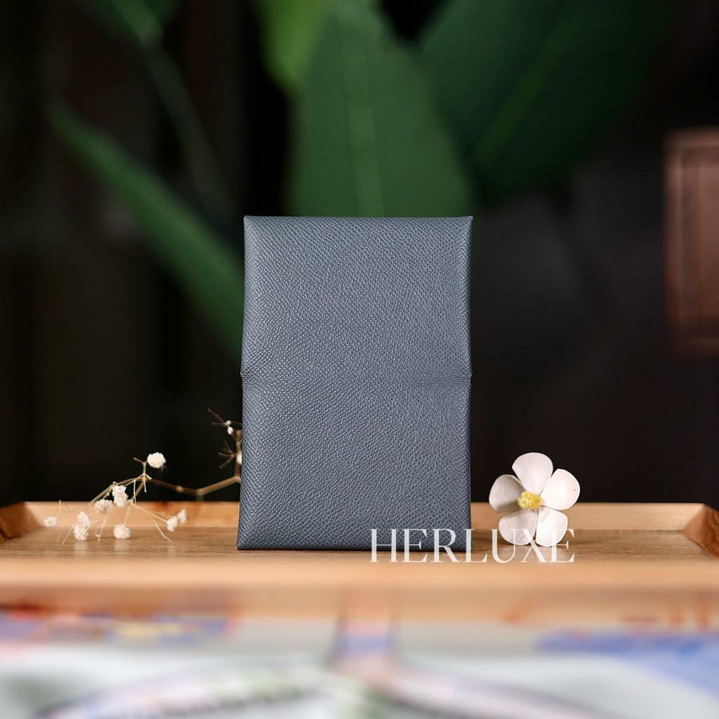 Calvi duo card holder Y7 bleu orage epsom