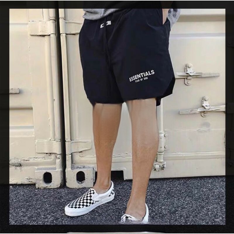 正品 FOG FEAR OF GOD ESSENTIALS 3M反光薄款抽繩短褲 休閒褲 海灘褲