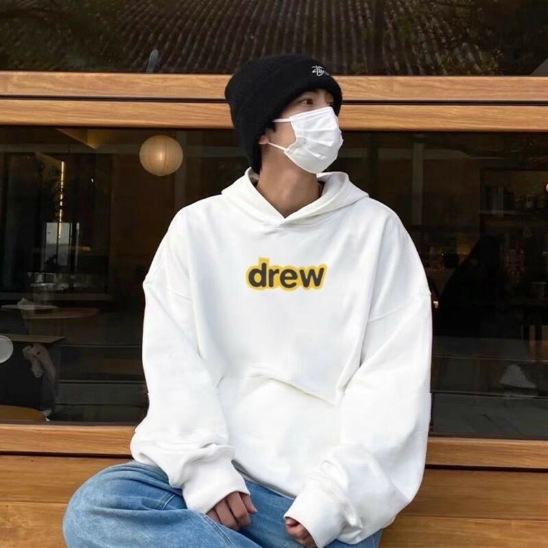 Drew House帽T 薄連帽上衣笑臉胸前字母帽T drew house帽T笑臉上衣