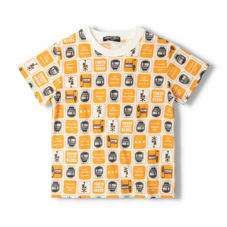 Hungry Heart 日本製東急電車總圖案印花短袖 Tee - 橙色