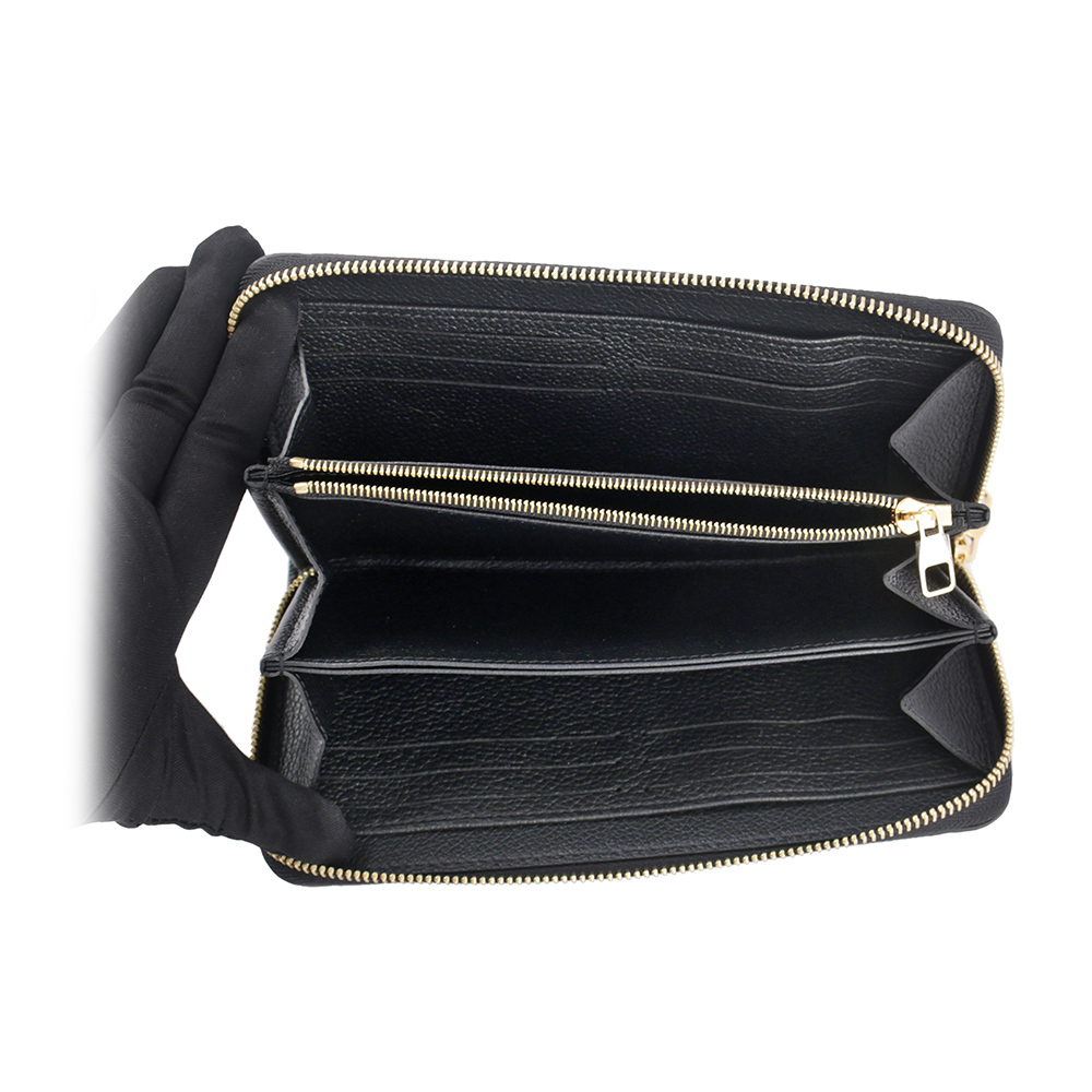 【Louis Vuitton / LV】Monogram 壓印牛皮長夾(黑色) M61864