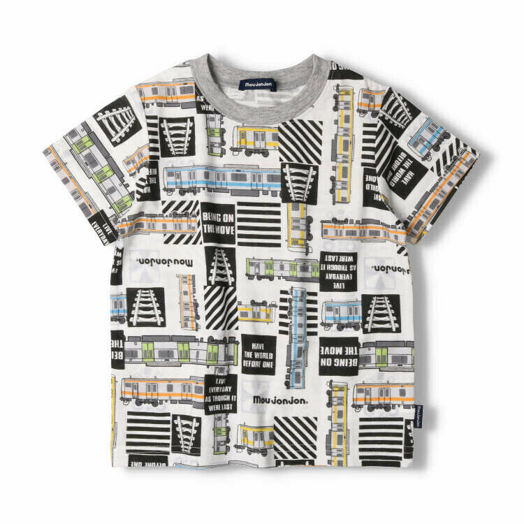 Moujonjon JR在來線列車整體圖案短袖 Tee