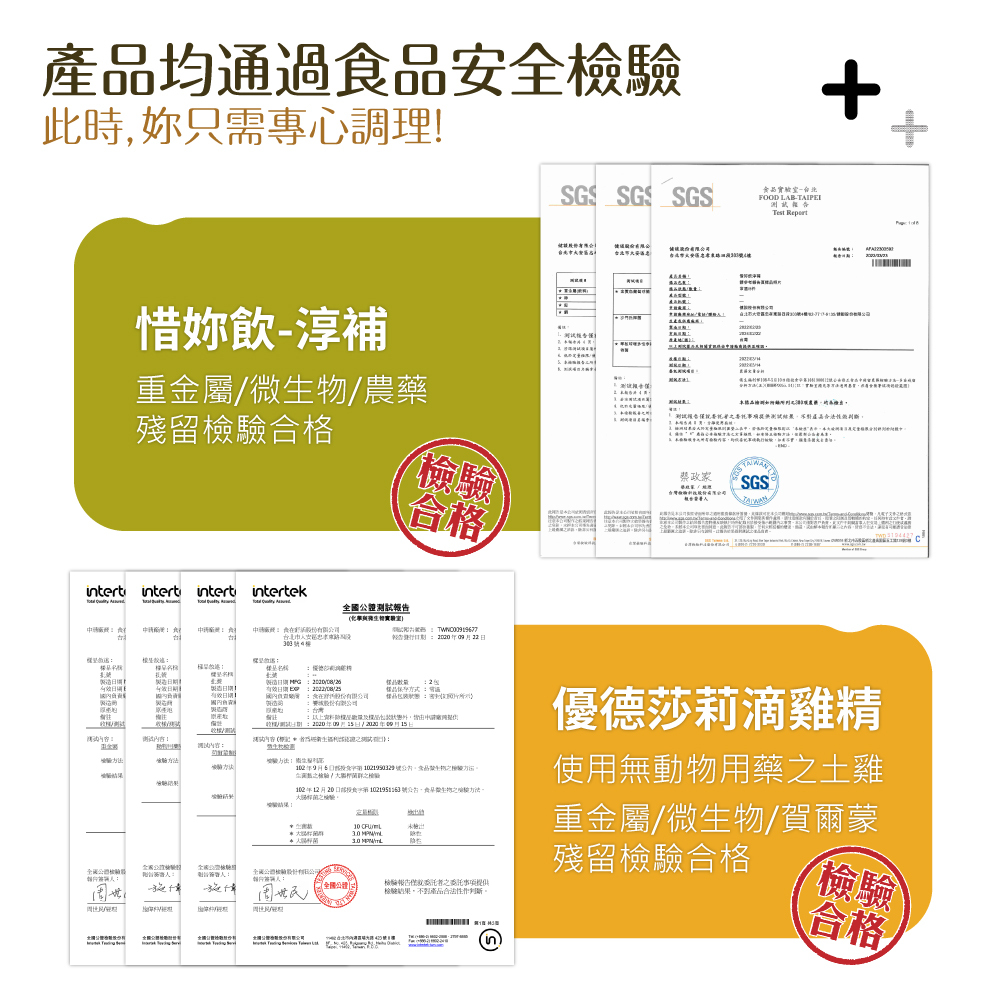 小產輕調理系列通過食安檢驗