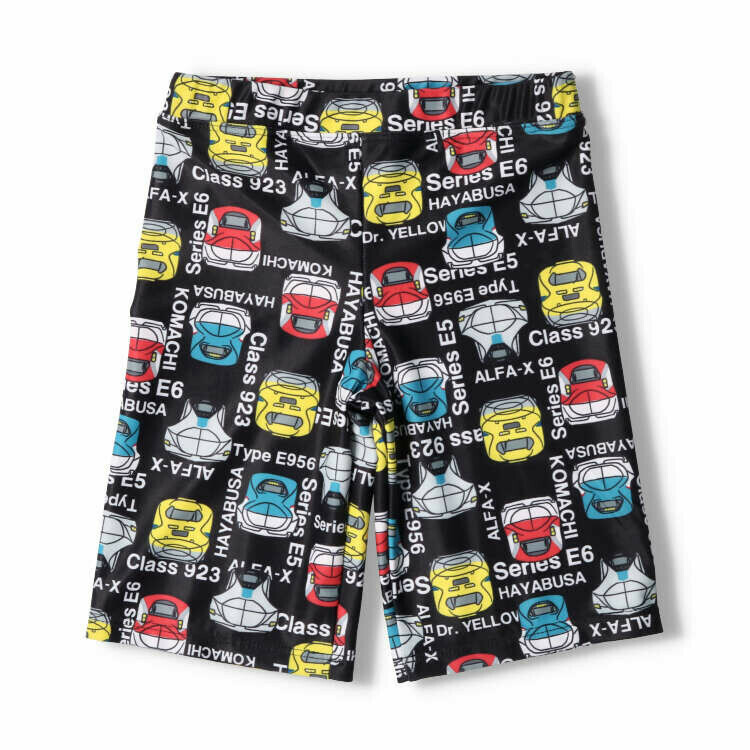 Moujonjon JR 新幹線圖案防 UV 泳褲 - 黑色