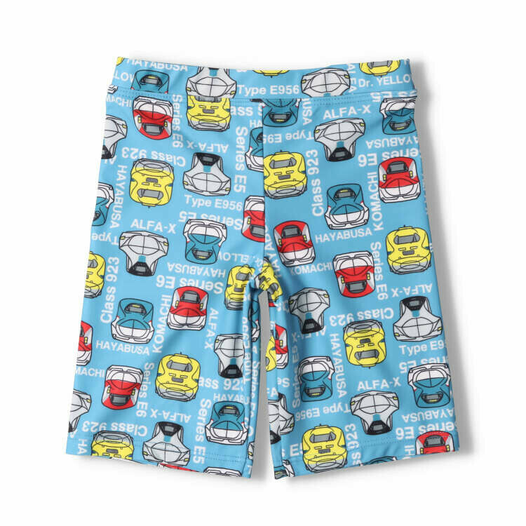 Moujonjon JR 新幹線圖案防 UV 泳褲 - 藍色