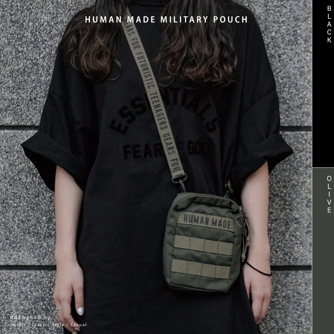 Human Made Military Pouch 包包方形文字Logo側背包肩背包黑色軍綠色