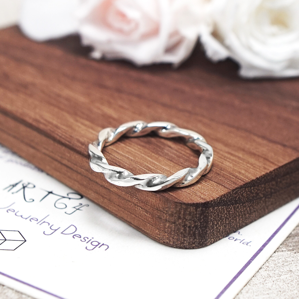 麻花光點戒 寬版男戒 925純銀戒指 男生戒指 中性銀戒