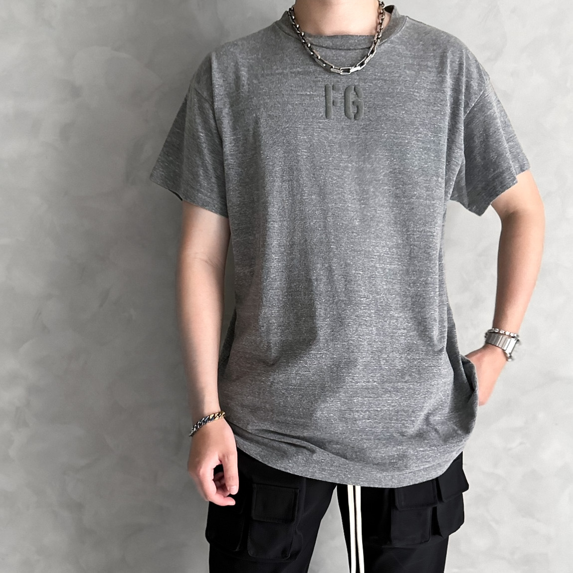 トップス Fear of god 7th tee Fear of God Seventh Collection FG Tee Vintage Paris Sky