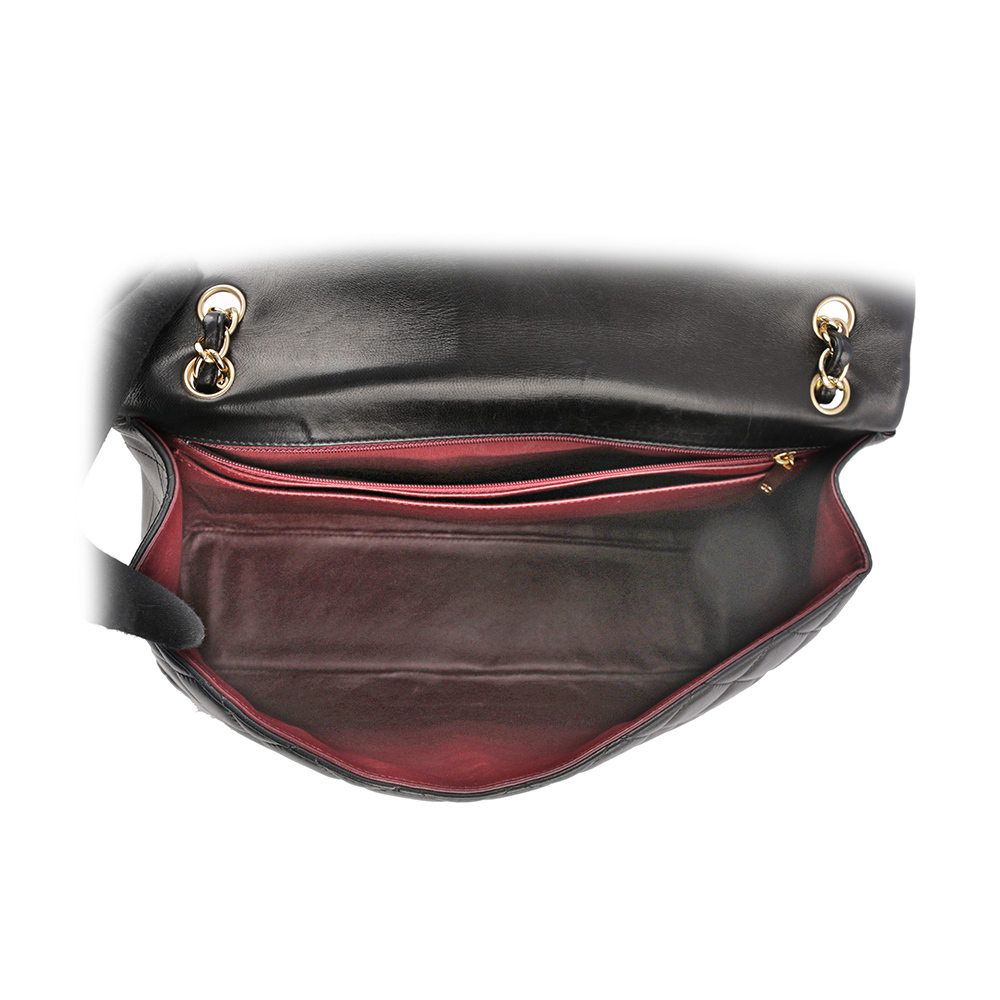 【CHANEL】金釦小羊皮 MAXI JUMBO COCO 口蓋包(黑色) A47600 Y01295 94305