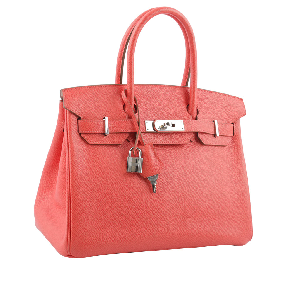 【HERMES】Birkin 銀釦 Epsom皮 30cm (粉橘色) HE12000242