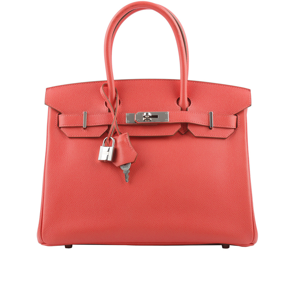 【HERMES】Birkin 銀釦 Epsom皮 30cm (粉橘色) HE12000242