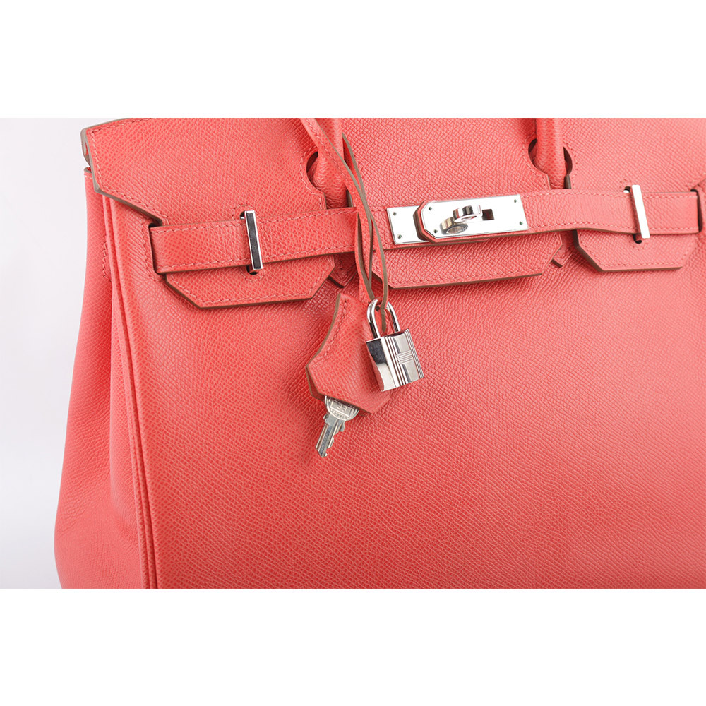 【HERMES】Birkin 銀釦 Epsom皮 30cm (粉橘色) HE12000242