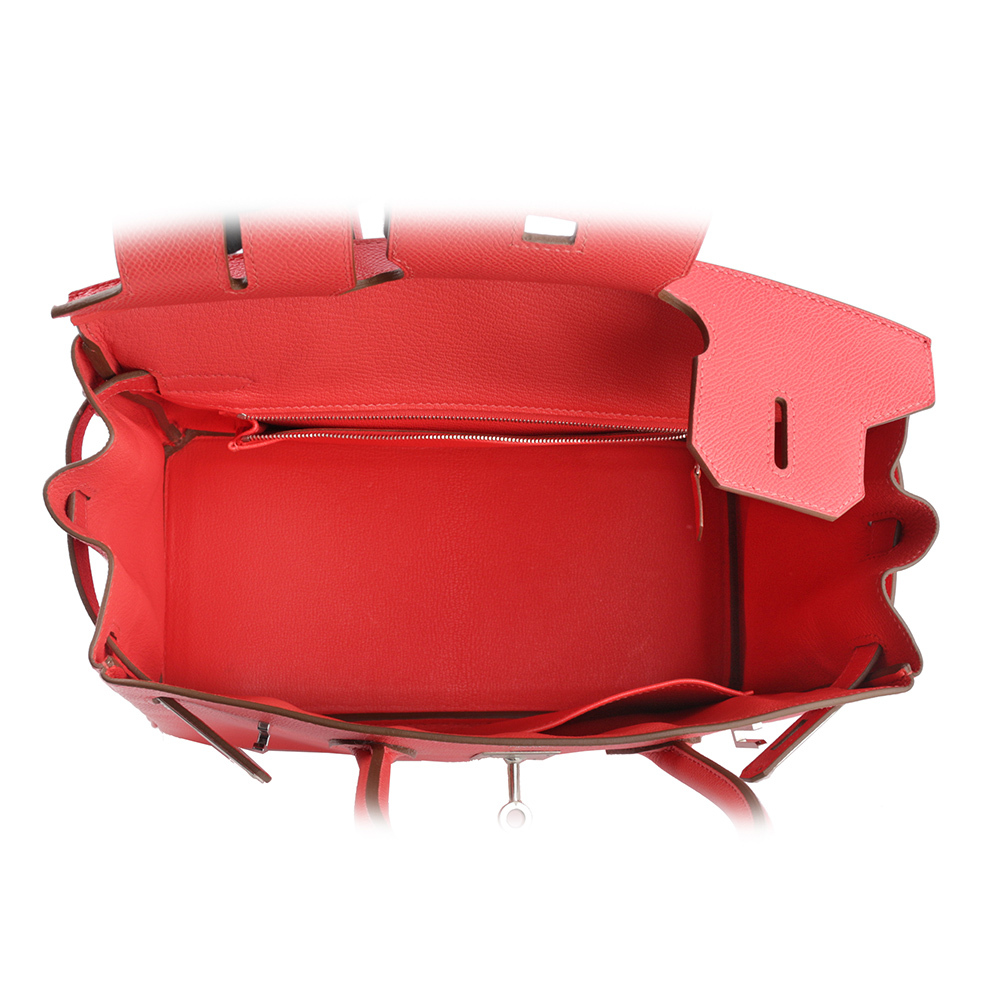 【HERMES】Birkin 銀釦 Epsom皮 30cm (粉橘色) HE12000242