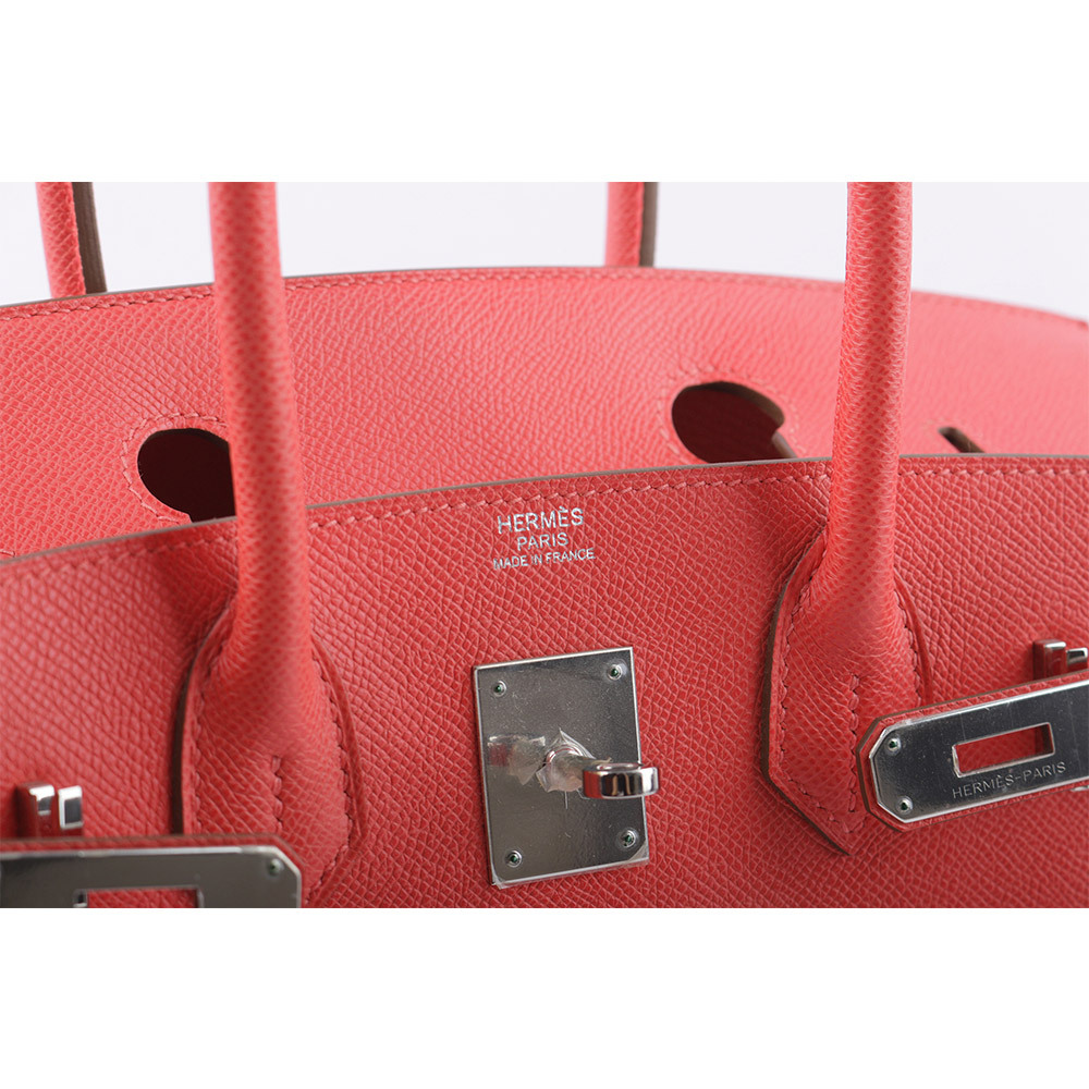 【HERMES】Birkin 銀釦 Epsom皮 30cm (粉橘色) HE12000242