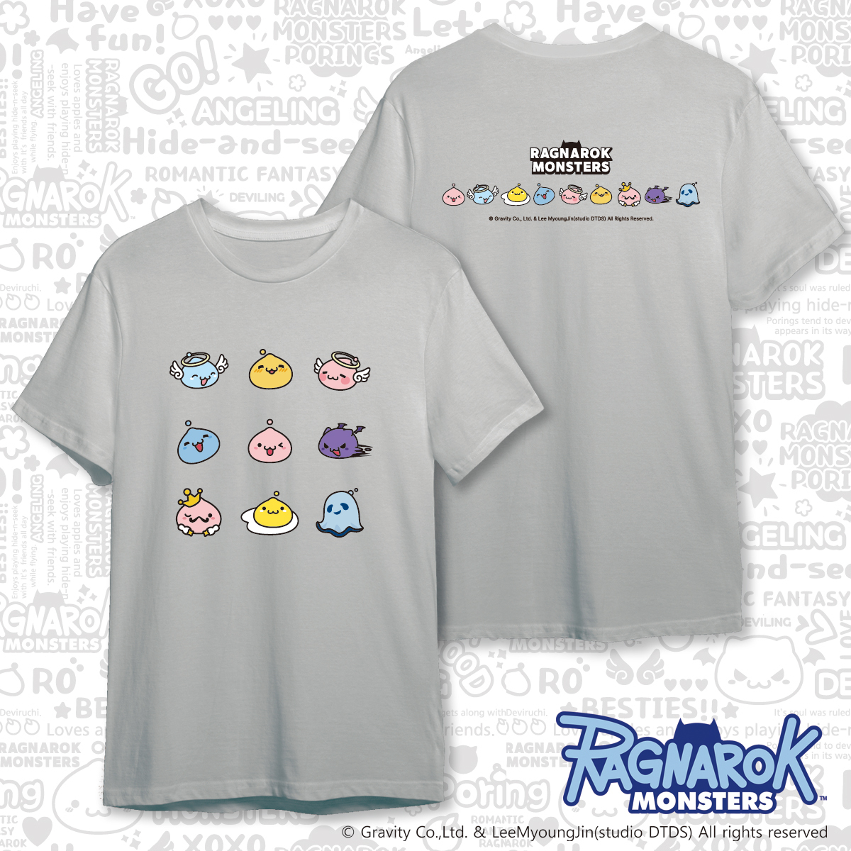 《RO仙境傳說》九格波利 T-shirt(灰)