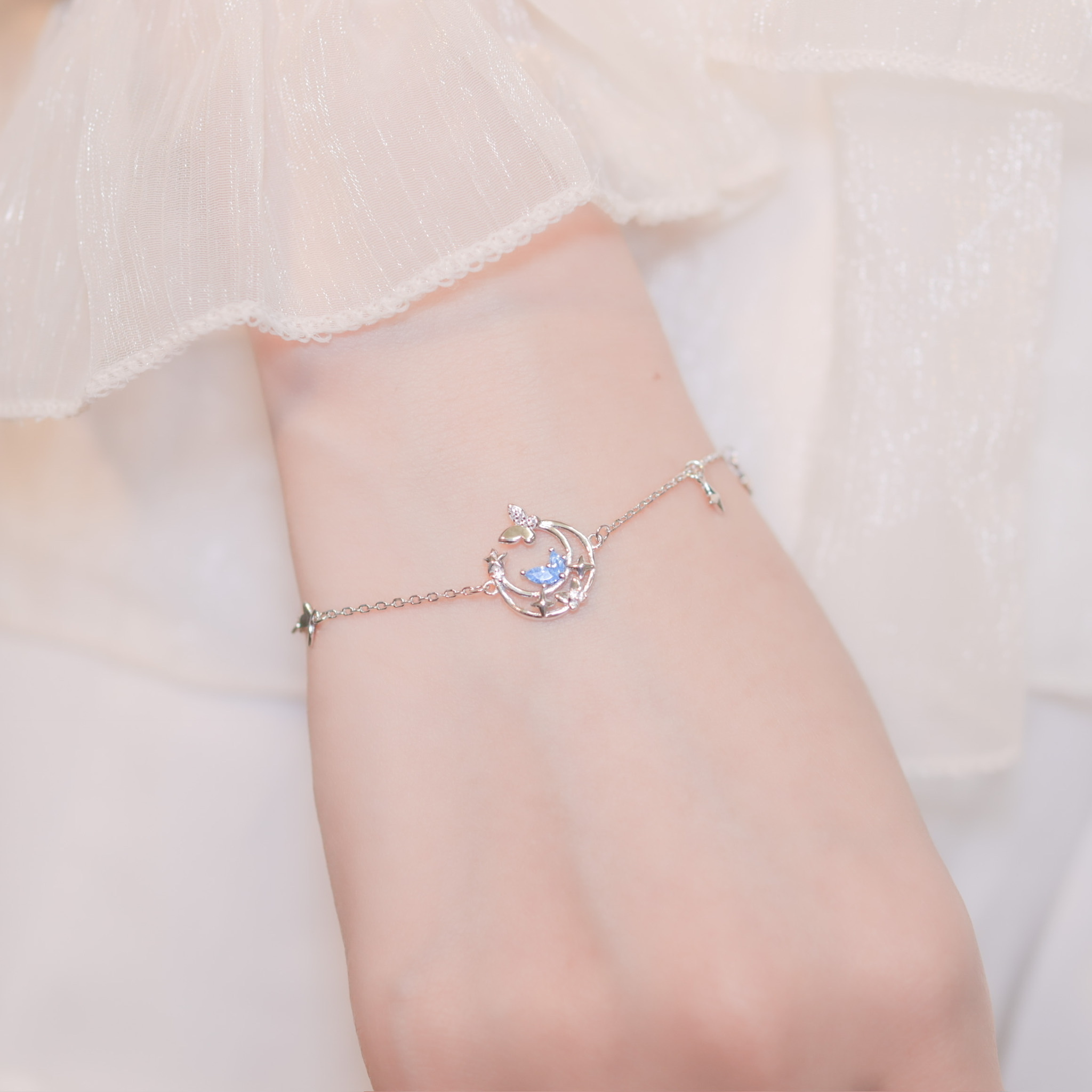 | 925純銀・ 白金 | 藍夜手鏈 | BR0834 |