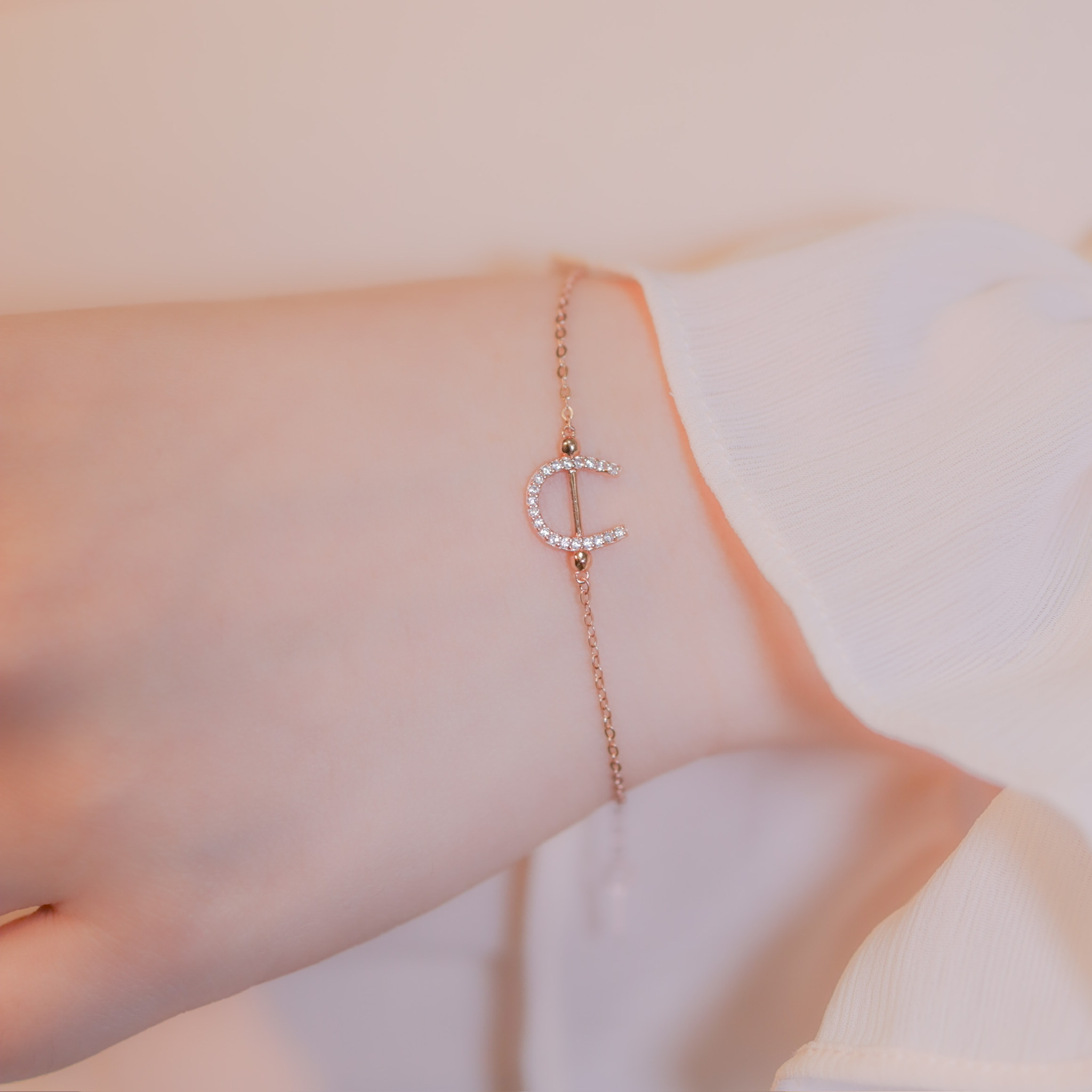 | 925純銀・ 玫瑰金 | U扣手鏈 | BR0714 |