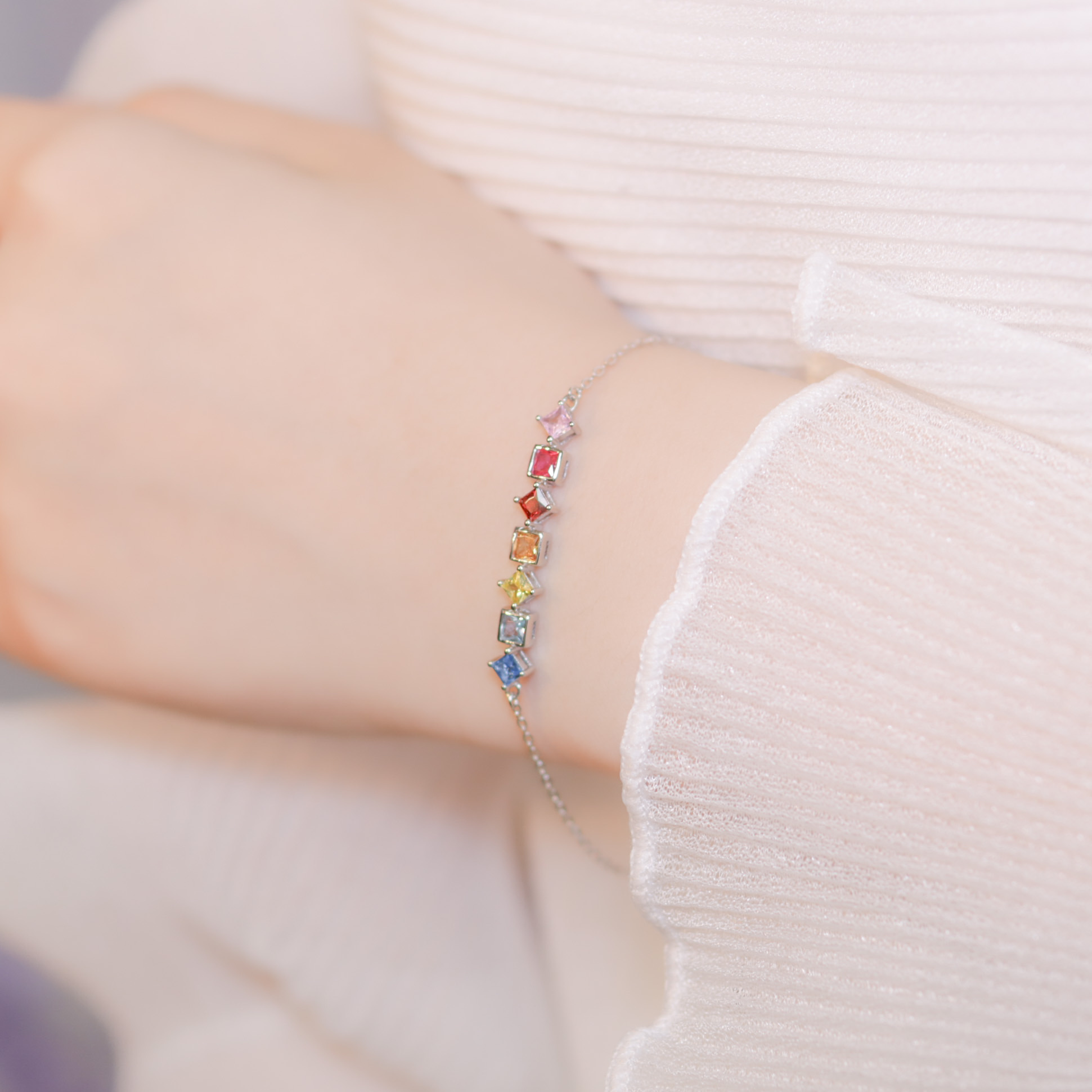 | 925純銀・白金・ 玫瑰金 | 小繽紛手鏈 (銀 / 玫瑰金) | BR0680 |