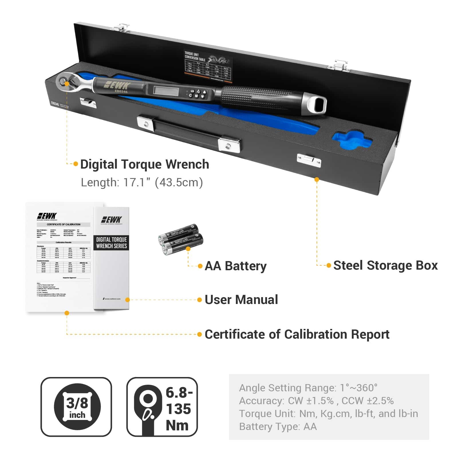 KS TOOLS 117.7933 Contatore elettrico efuturo per guida DIN, tarato MID, 3  fasi, 11 o 22 kW