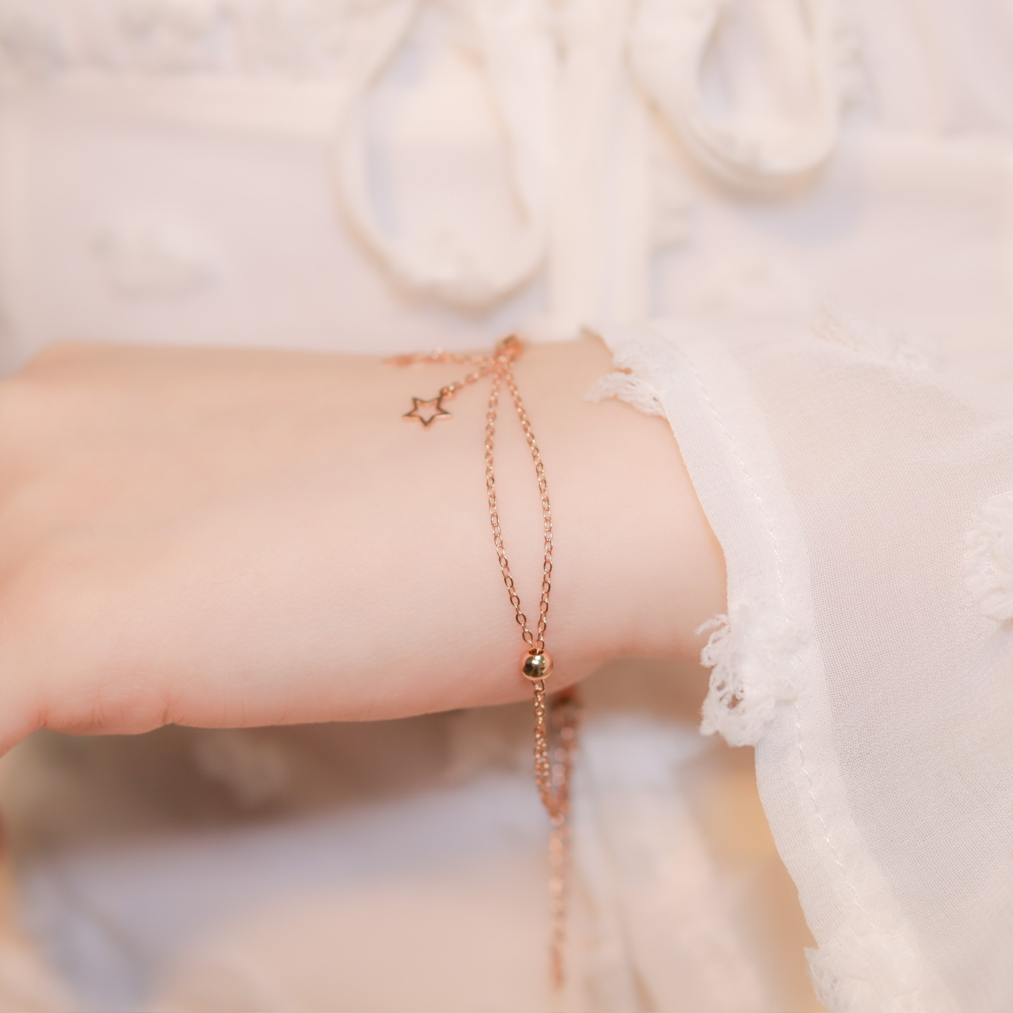 | 925 Silver・White Gold・Rose Gold | Bunches of Star Bracelet（Silver / Rose Gold） | BR0706 |