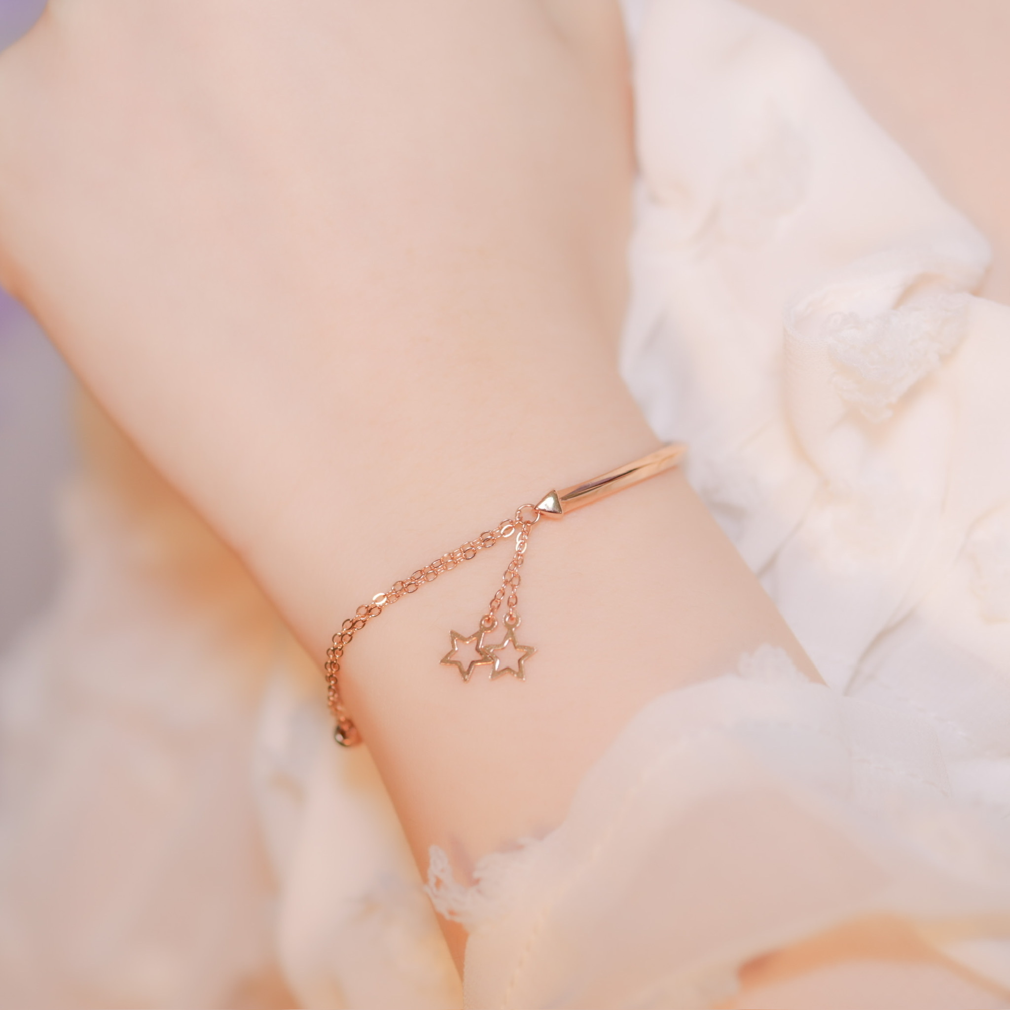 | 925 Silver・White Gold・Rose Gold | Bunches of Star Bracelet（Silver / Rose Gold） | BR0706 |