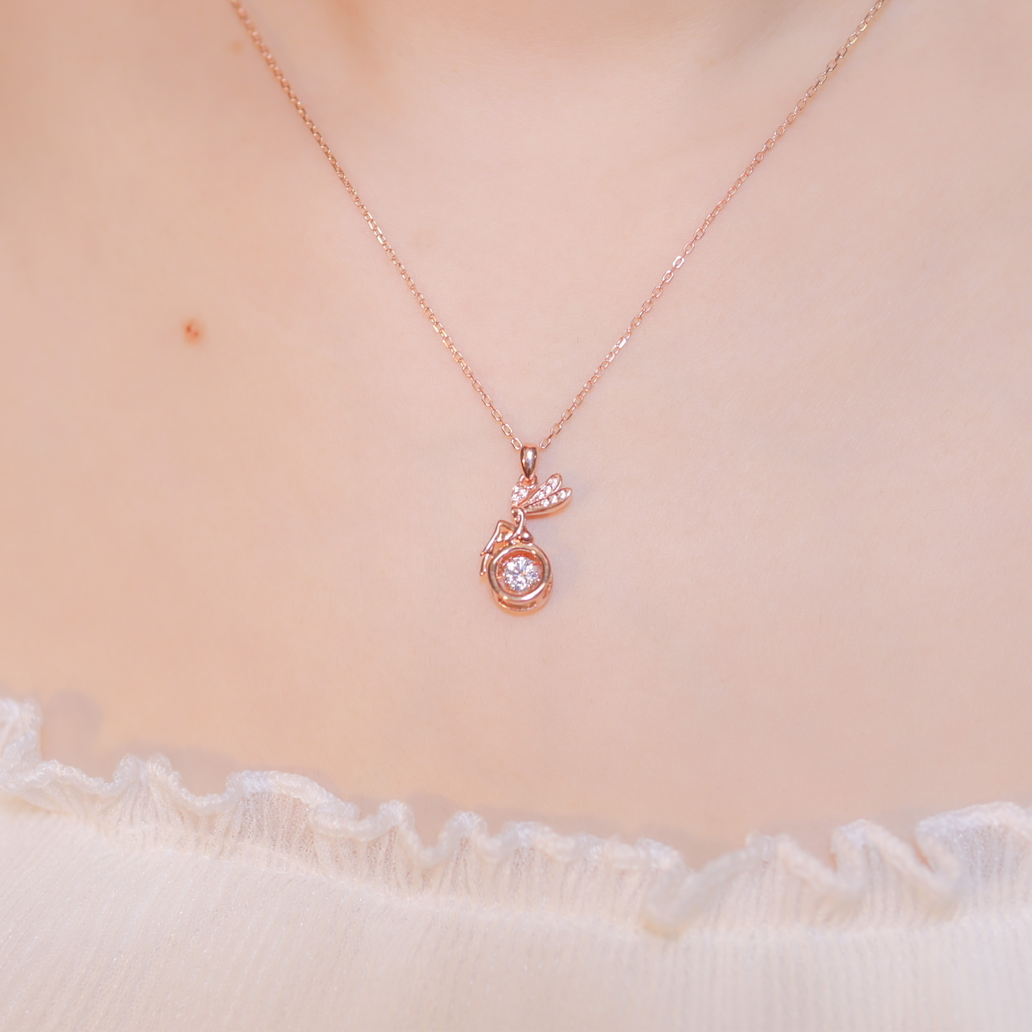 | 925 Silver・White Gold・Rose Gold | Dancing Little Angel Necklace（Silver / Rose Gold） | NE0653 |