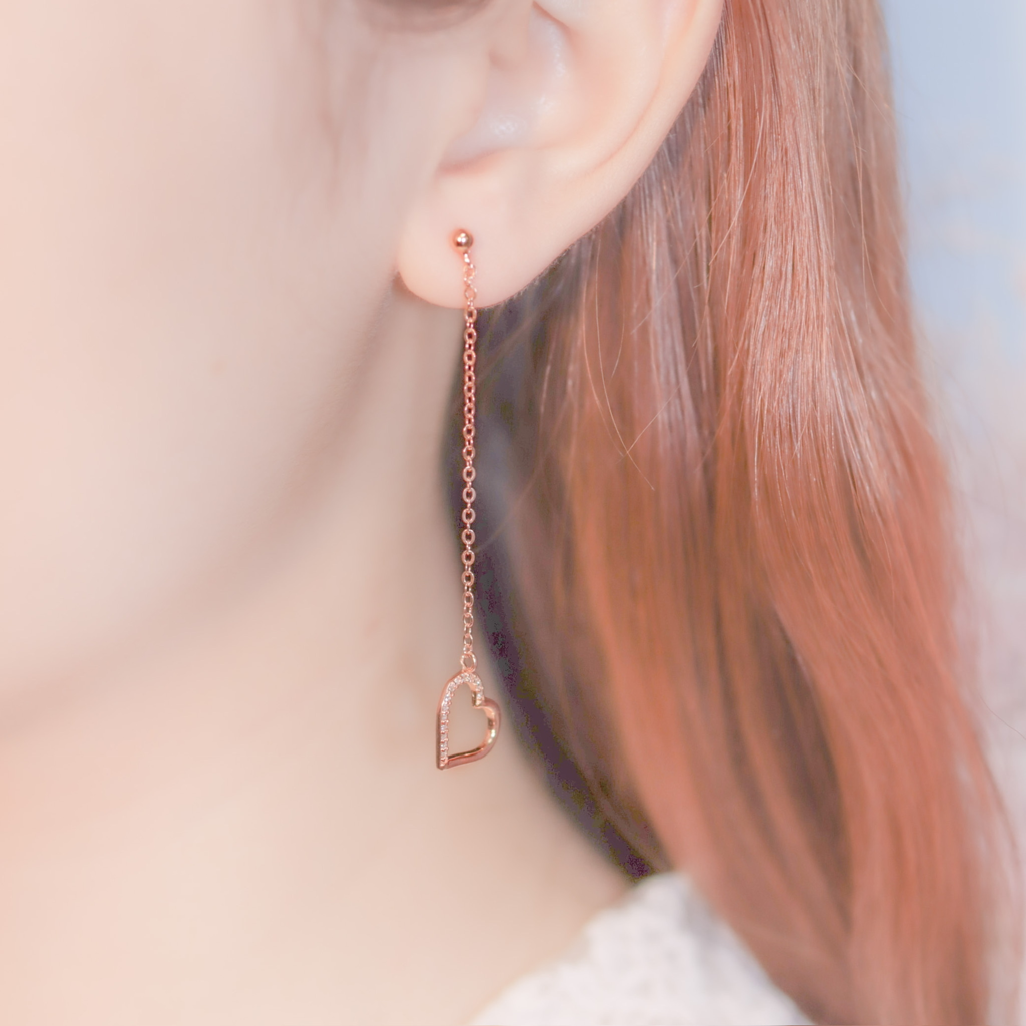 | 925 Silver・White Gold ・Rose Gold| Heart Firework Earrings | EA0312 |