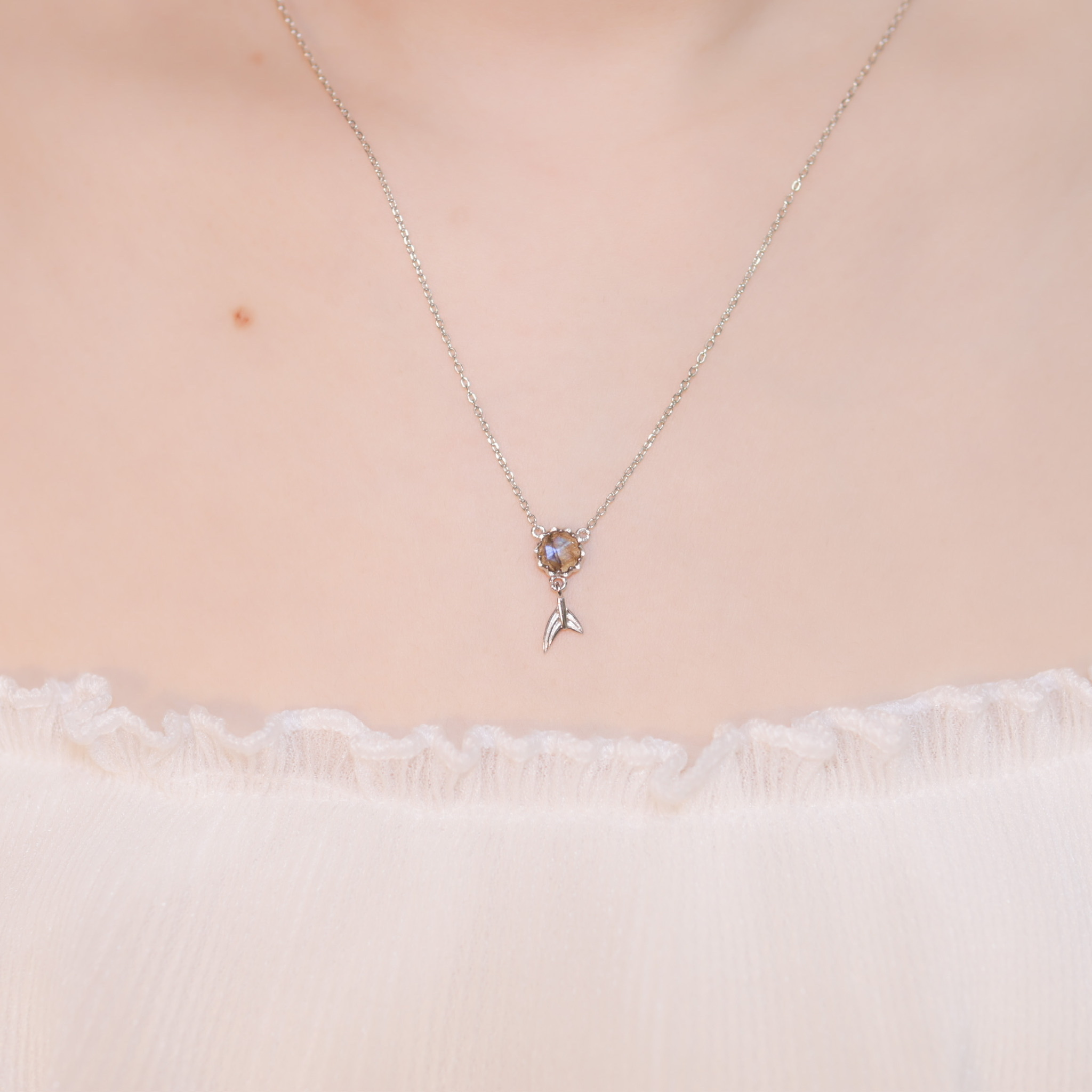 | 925純銀・拉長石 |  美人魚項鍊 | NE0504 |