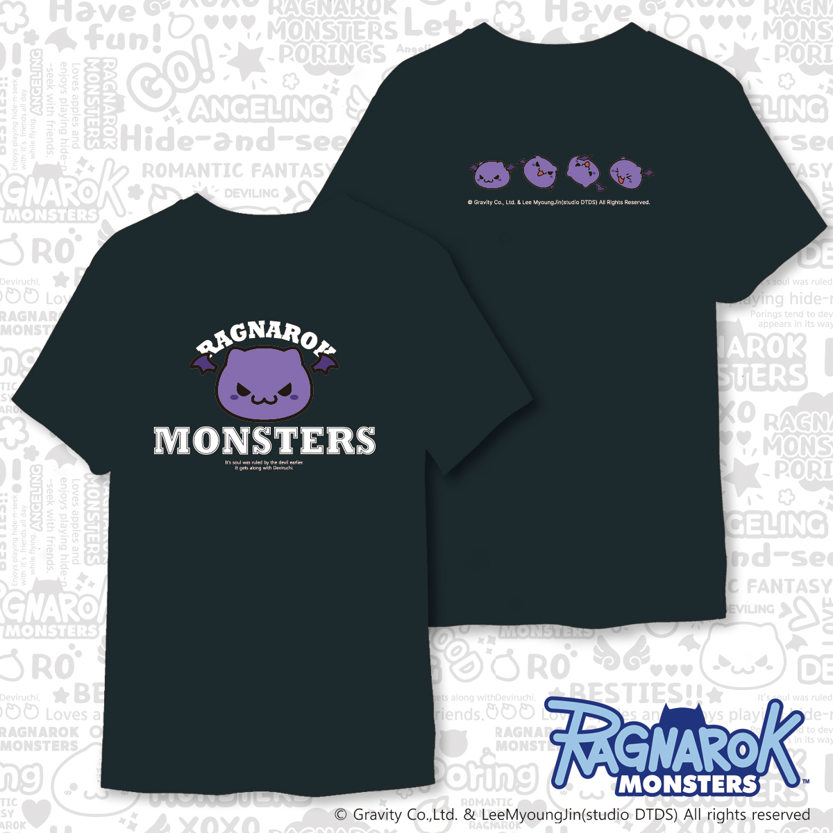 《RO仙境傳說》魔物惡魔波利 T-shirt(黑)