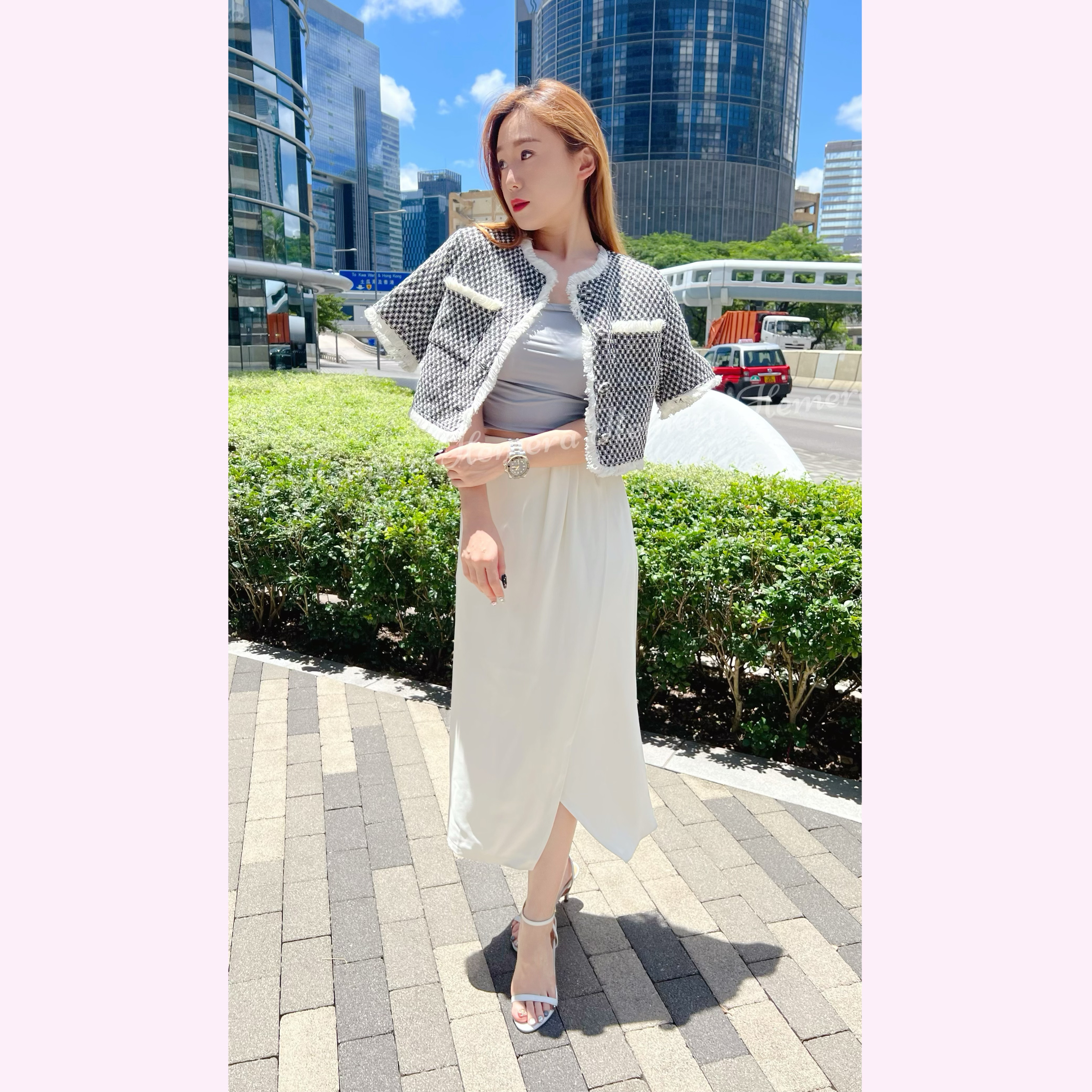 JK23S0749 格格短版TWEED料外套