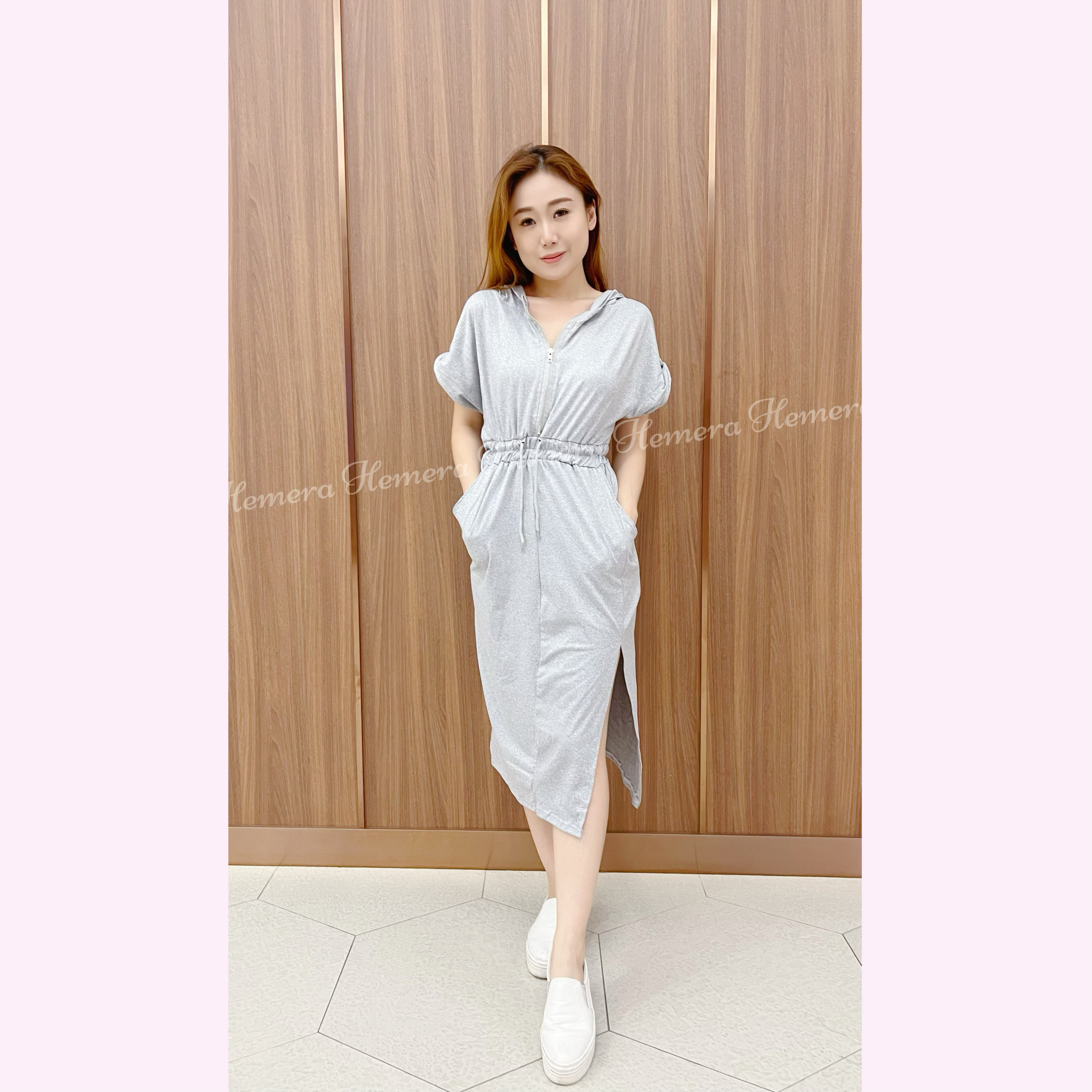 DR23S0753 休閒棉質側開叉連身裙